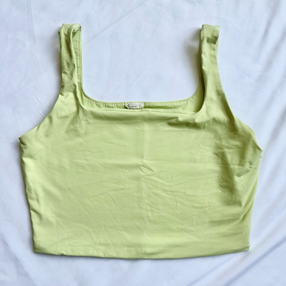 Lime Green Garage Cropped Tank Top